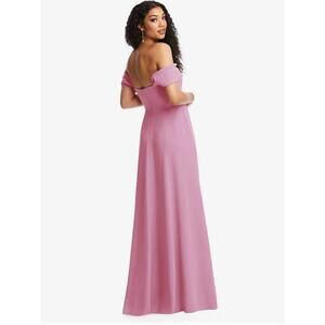 Dessy Collection Vivian Diamond Pink Evening Gown - Size 14